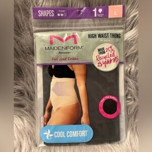Maidenform Flexees Shapewear Womens Size Large Black Seamless High Waist‎ Thong